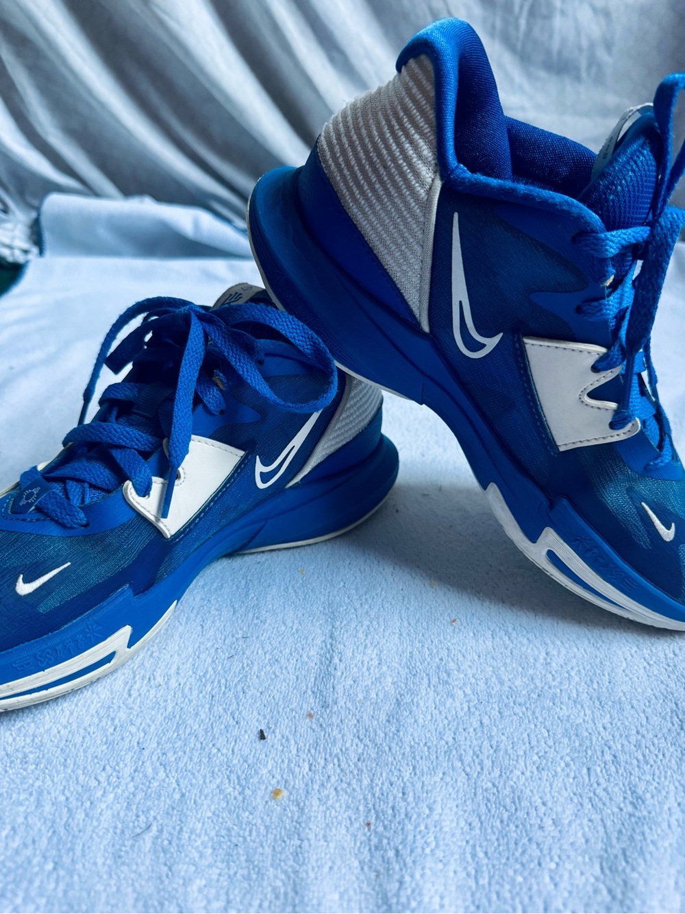 Nike Youth Royal Blue and White Basketball Sneakers